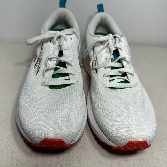 Kids' White Sneakers with Multicolor Stripes