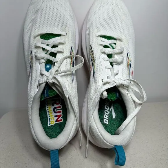 Kids' White Sneakers with Multicolor Stripes