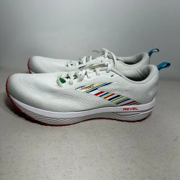 Kids' White Sneakers with Multicolor Stripes