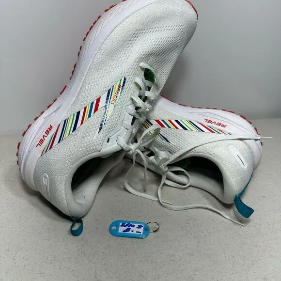 Kids' White Sneakers with Multicolor Stripes