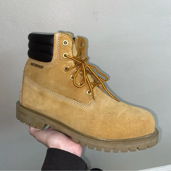 Knapp Men's Heavy Duty Oil Resistant Steel Toe Work Boots Tan Size US 8.5W KN161