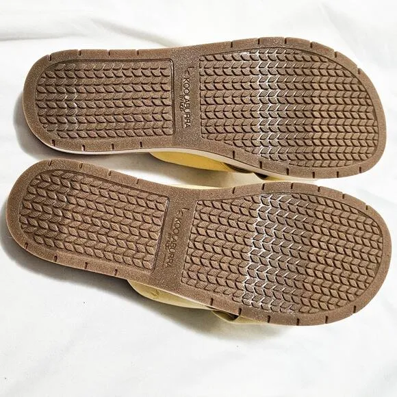 Koolaburra by Ugg New yellow &amp; white Carenza twist slide sandal size 9.5
