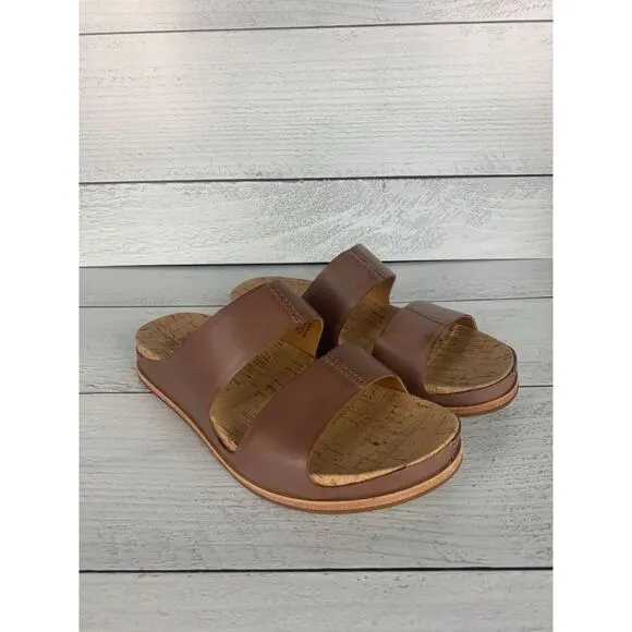 Kork-Ease Women's Size 6 Tutsi Brown Dual Band Leather Slip On Sandal NEW In Box