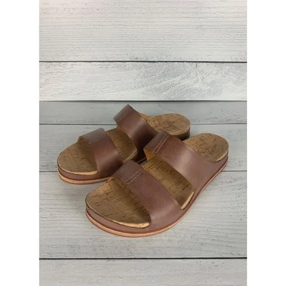 Kork-Ease Women's Size 6 Tutsi Brown Dual Band Leather Slip On Sandal NEW In Box