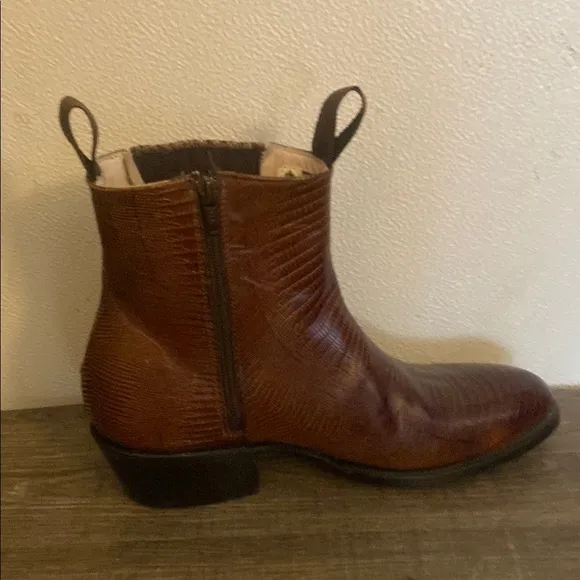 Korwin Leather Ankle Boots Lizard Embossed size 11