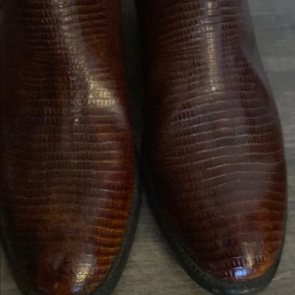 Korwin Leather Ankle Boots Lizard Embossed size 11