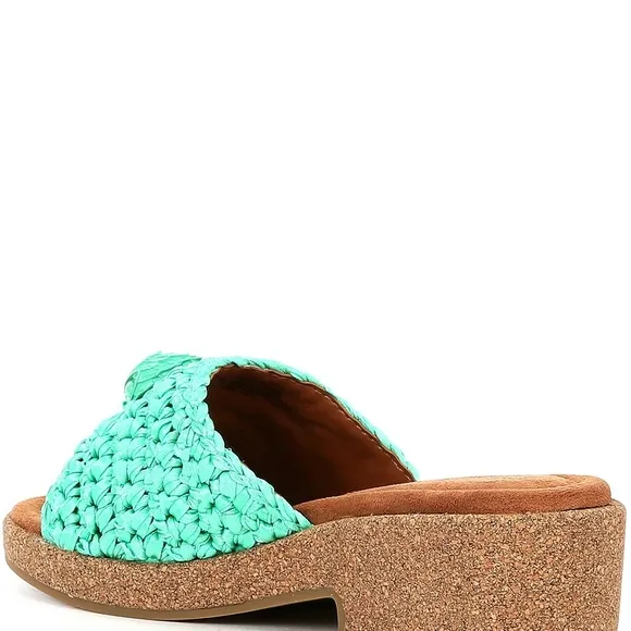 Kurt Geiger Green Woven Mules NWT