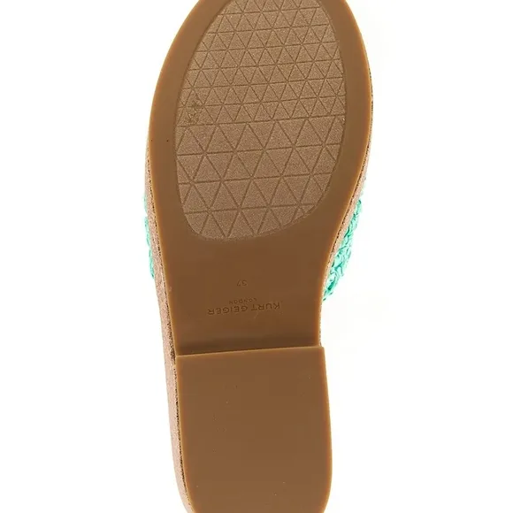 Kurt Geiger Green Woven Mules NWT