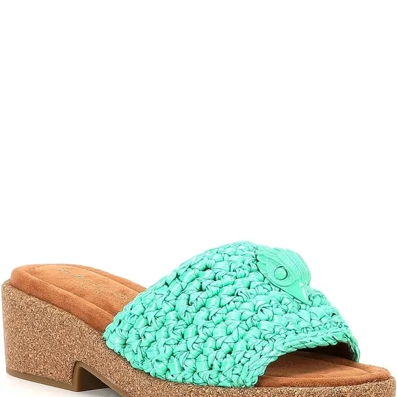 Kurt Geiger Green Woven Mules NWT