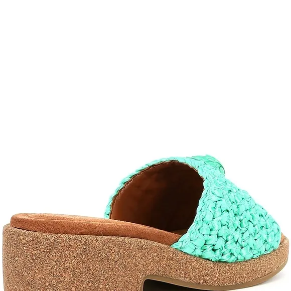 Kurt Geiger Green Woven Mules NWT
