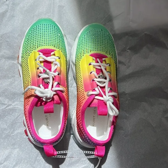 Kurt Geiger London Girls' Lettie Rhinestone Embellished Lace-Up Sneakers