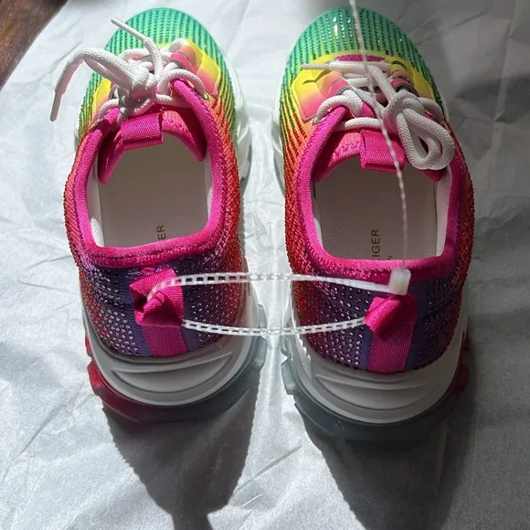 Kurt Geiger London Girls' Lettie Rhinestone Embellished Lace-Up Sneakers