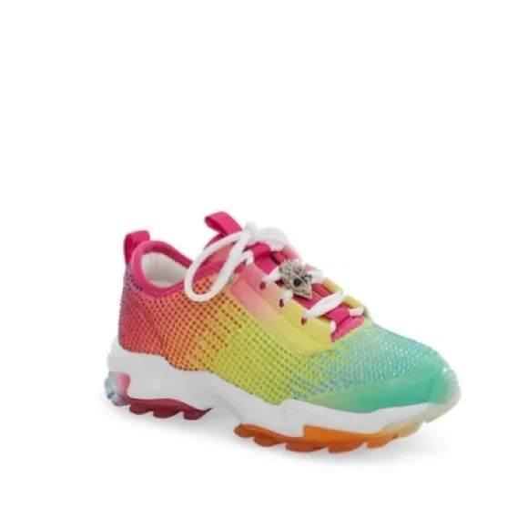 Kurt Geiger London Girls' Lettie Rhinestone Embellished Lace-Up Sneakers