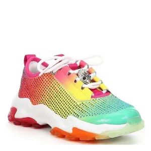 Kurt Geiger London Girls' Lettie Rhinestone Embellished Lace-Up Sneakers