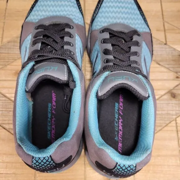 KURU Womens Quantum Sneaker Size 9.5 Wide Blue Comfy Trainer Shoes Athletic