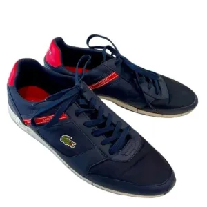 Lacoste Menerva Size 12 Blue Navy &amp; Red Athletic Shoes
