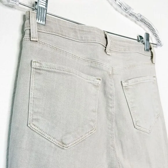 L'Agence High Line High Rise Skinny Distressed Jeans in Biscuit 24
