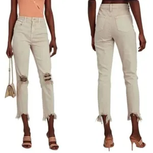 L'Agence High Line High Rise Skinny Distressed Jeans in Biscuit 24