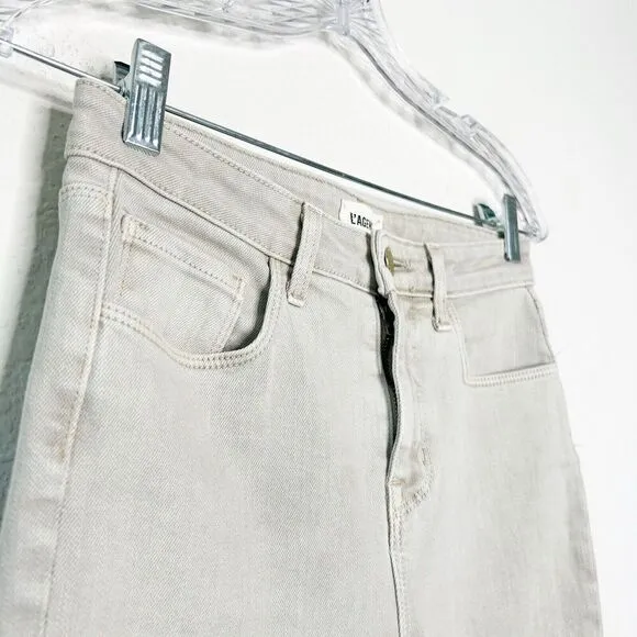 L'Agence High Line High Rise Skinny Distressed Jeans in Biscuit 24