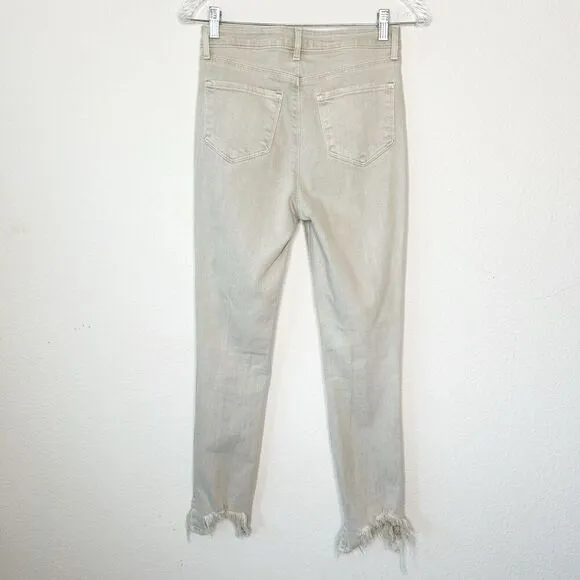 L'Agence High Line High Rise Skinny Distressed Jeans in Biscuit 24