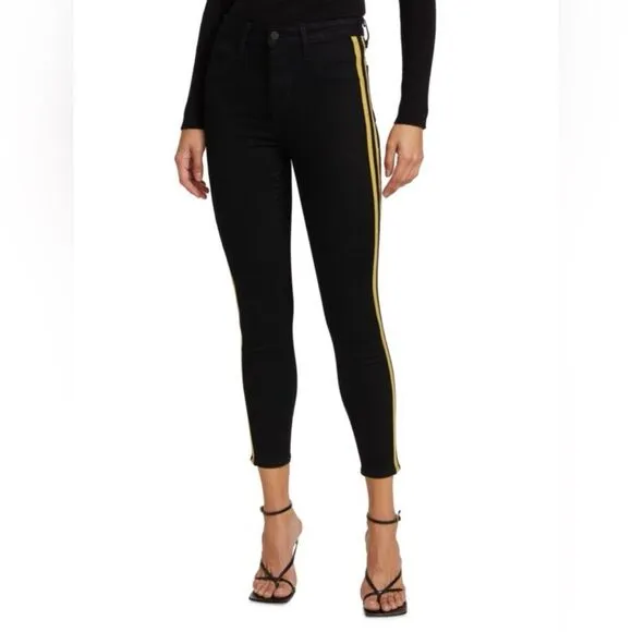 L’Agence Margot Stripe Black Jean with Gold Stripe. 25