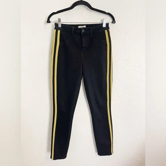 L’Agence Margot Stripe Black Jean with Gold Stripe. 25
