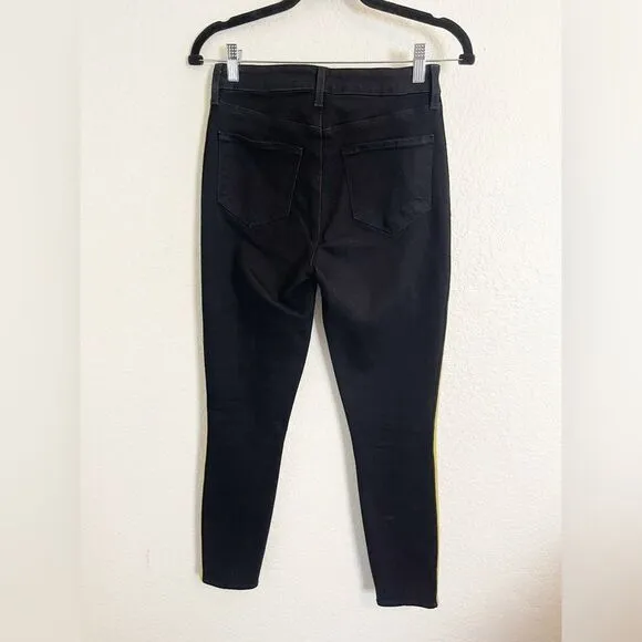 L’Agence Margot Stripe Black Jean with Gold Stripe. 25
