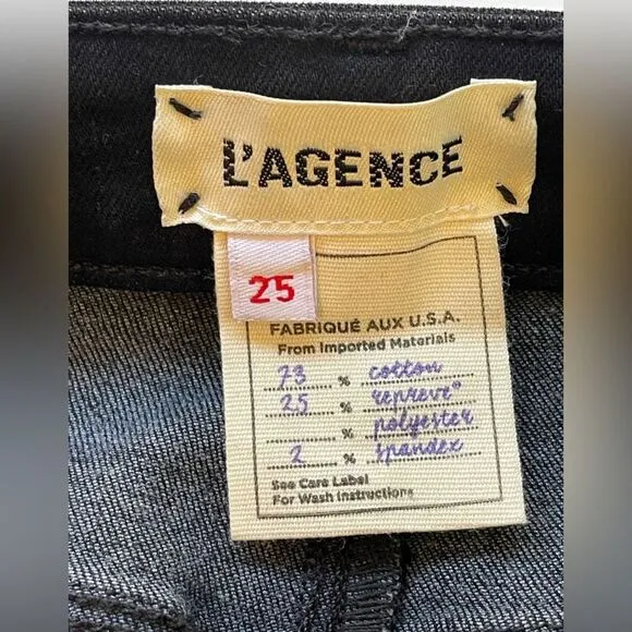 L’Agence Margot Stripe Black Jean with Gold Stripe. 25