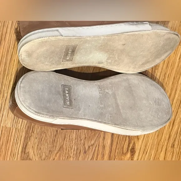 Lanvin Sneakers Brown Suede With Snakeskin Size 7