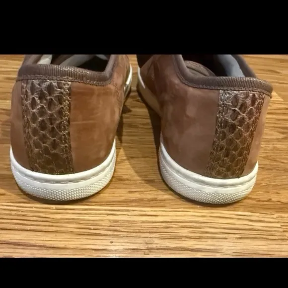 Lanvin Sneakers Brown Suede With Snakeskin Size 7