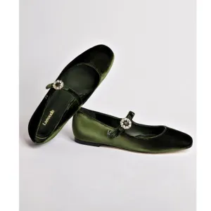 Larroude Blair Ballet Flat In Bosco Velvet Shoes Sz 7