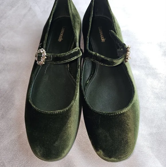 Larroude Blair Ballet Flat In Bosco Velvet Shoes Sz 7
