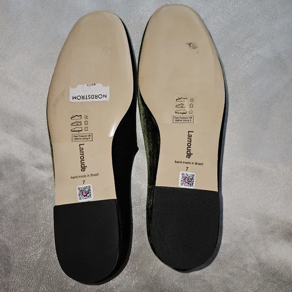 Larroude Blair Ballet Flat In Bosco Velvet Shoes Sz 7