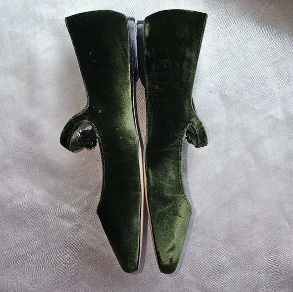 Larroude Blair Ballet Flat In Bosco Velvet Shoes Sz 7
