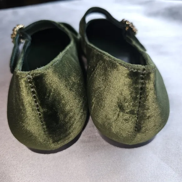 Larroude Blair Ballet Flat In Bosco Velvet Shoes Sz 7