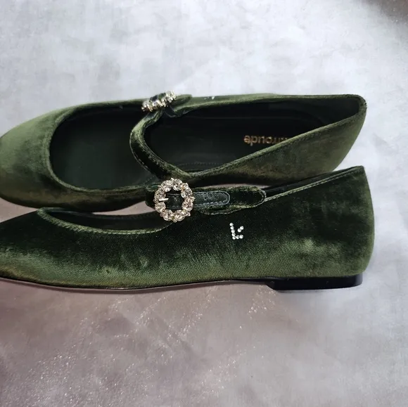 Larroude Blair Ballet Flat In Bosco Velvet Shoes Sz 7