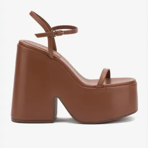 Larroude Wanda Platform Sandals In Caramel...Size 8.5