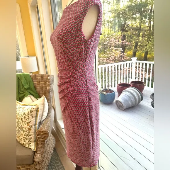 LAUREN Ralph Lauren 4 NWT Sleeveless Midi Jersey Dress w Ruche at Left Hip