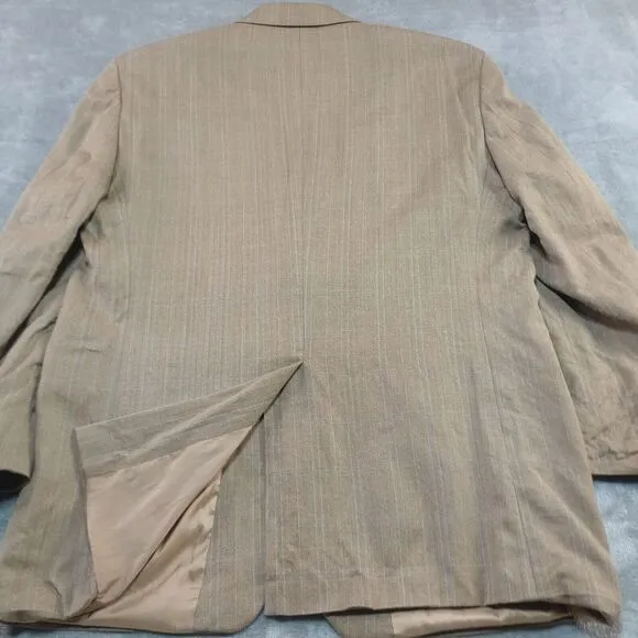Lauren Ralph Lauren Blazer Men's 42R Biege‎ Wool Silk Blend Lord &amp; Taylor Plaid