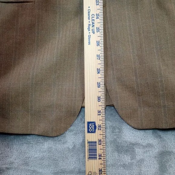 Lauren Ralph Lauren Blazer Men's 42R Biege‎ Wool Silk Blend Lord &amp; Taylor Plaid