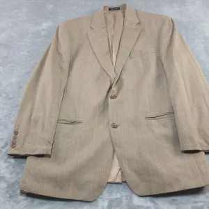 Lauren Ralph Lauren Blazer Men's 42R Biege‎ Wool Silk Blend Lord &amp; Taylor Plaid