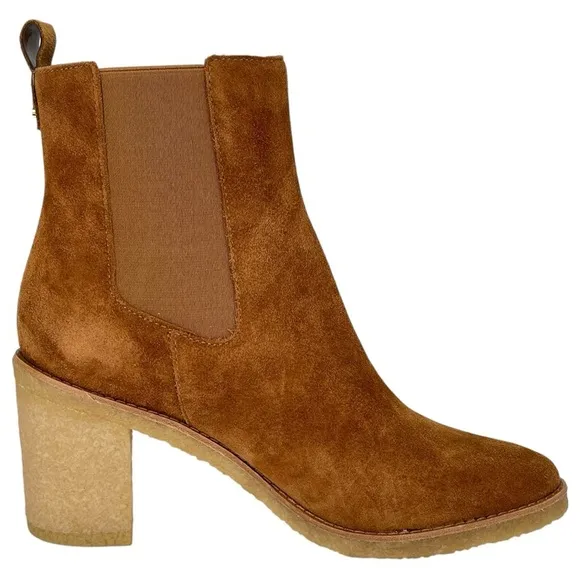 Lauren Ralph Lauren Marianna Tan Suede Leather Womens Ankle Boots Size 5M