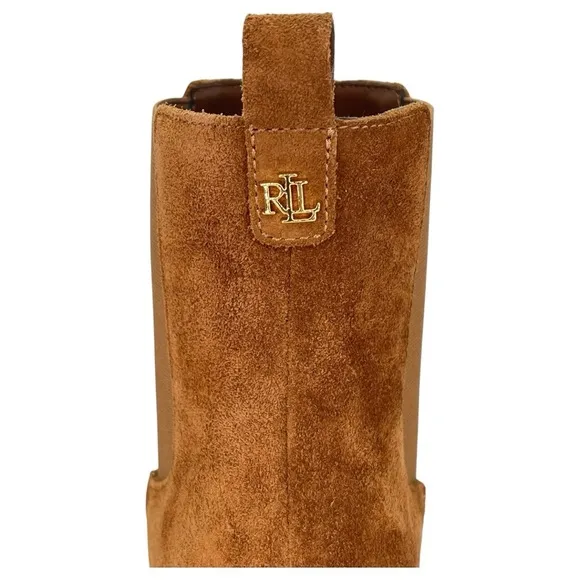 Lauren Ralph Lauren Marianna Tan Suede Leather Womens Ankle Boots Size 5M