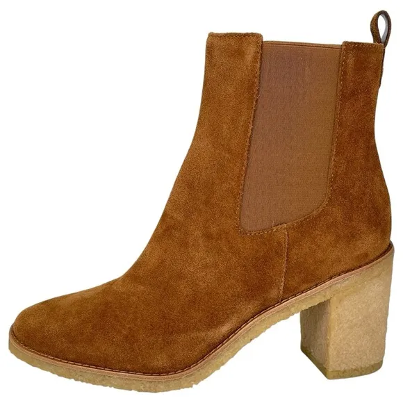 Lauren Ralph Lauren Marianna Tan Suede Leather Womens Ankle Boots Size 5M