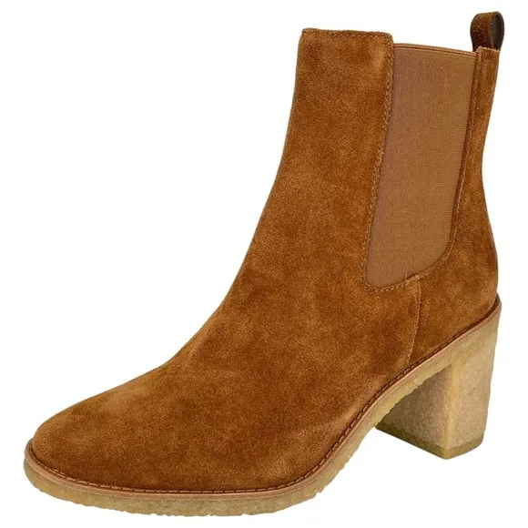 Lauren Ralph Lauren Marianna Tan Suede Leather Womens Ankle Boots Size 5M