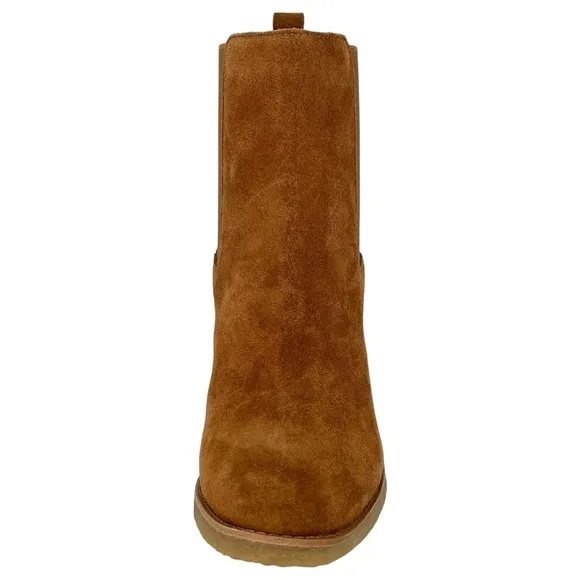 Lauren Ralph Lauren Marianna Tan Suede Leather Womens Ankle Boots Size 7.5M