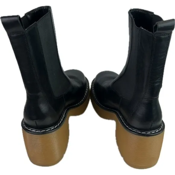 Like New MARC FISHER LTD Mlfredy Women Black Leather Cold Weather Booties Boots