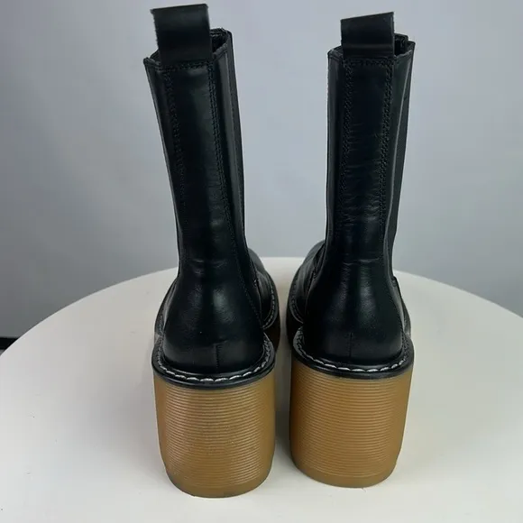 Like New MARC FISHER LTD Mlfredy Women Black Leather Cold Weather Booties Boots