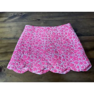LILLY PULITZER Hot Pink Scalloped Tate Skirt Size 0