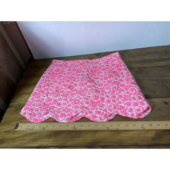 LILLY PULITZER Hot Pink Scalloped Tate Skirt Size 0